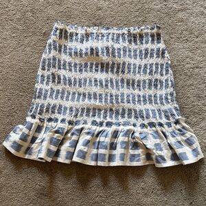 Veronica Beard Blue and Cream Mini Skirt